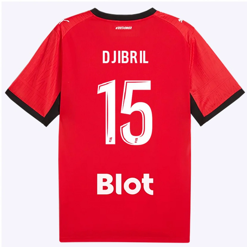 Danxen Dzieci Djibril Diallo #15 Czerwony Czarny Biały Domowa Koszulka 2026/27 Koszulki Klubowe