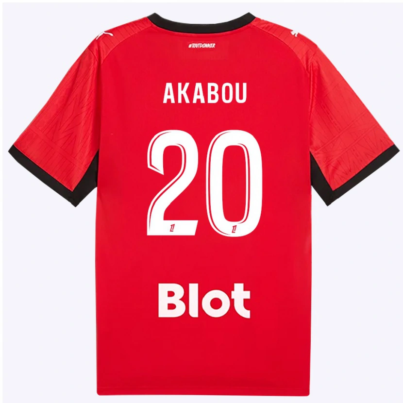Danxen Dzieci Ayoub Akabou #20 Czerwony Czarny Biały Domowa Koszulka 2026/27 Koszulki Klubowe