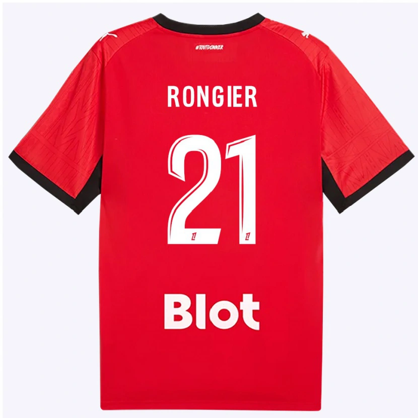 Danxen Dzieci Valentin Rongier #21 Czerwony Czarny Biały Domowa Koszulka 2026/27 Koszulki Klubowe
