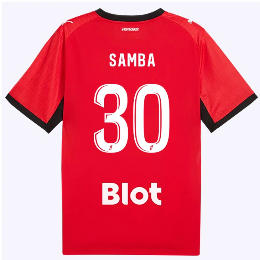 Danxen Dzieci Brice Samba #30 Czerwony Czarny Biały Domowa Koszulka 2026/27 Koszulki Klubowe