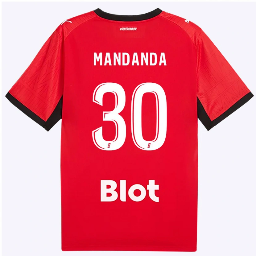 Danxen Dzieci Steve Mandanda #30 Czerwony Czarny Biały Domowa Koszulka 2026/27 Koszulki Klubowe
