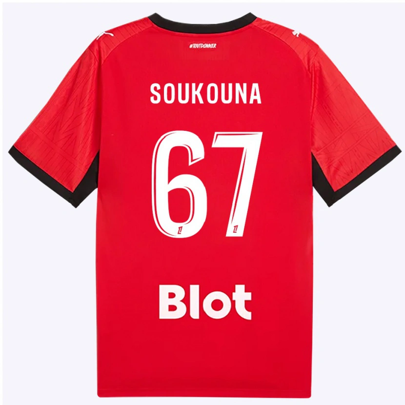 Danxen Dzieci Isiaka Soukouna #67 Czerwony Czarny Biały Domowa Koszulka 2026/27 Koszulki Klubowe