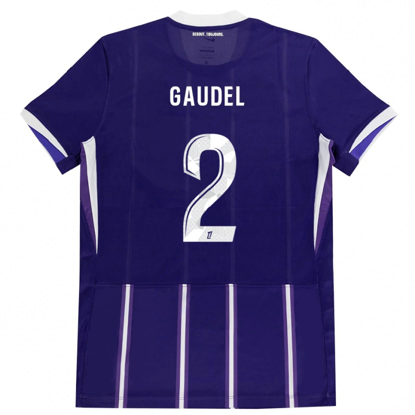 Danxen Dzieci Raphaël Gaudel #2 Fioletowy Biały Domowa Koszulka 2026/27 Koszulki Klubowe