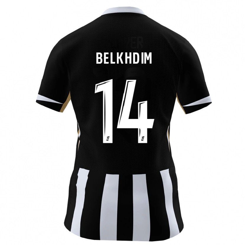 Danxen Dzieci Yassin Belkhdim #14 Czarny Niebieski Domowa Koszulka 2026/27 Koszulki Klubowe