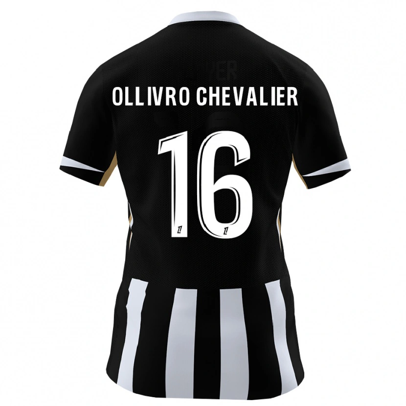 Danxen Dzieci Sacha Ollivro Chevalier #16 Czarny Niebieski Domowa Koszulka 2026/27 Koszulki Klubowe