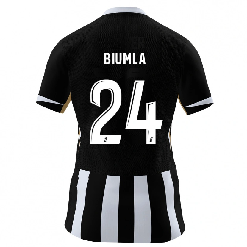 Danxen Dzieci Emmanuel Biumla #24 Czarny Niebieski Domowa Koszulka 2026/27 Koszulki Klubowe