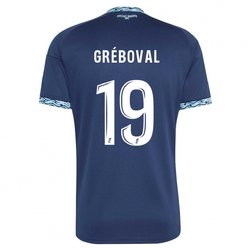 Danxen Dzieci Théa Gréboval #19 Stalowoniebieski Biały Domowa Koszulka 2026/27 Koszulki Klubowe