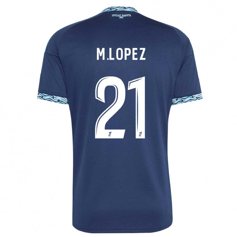 Danxen Dzieci Maxime Lopez #21 Stalowoniebieski Biały Domowa Koszulka 2026/27 Koszulki Klubowe