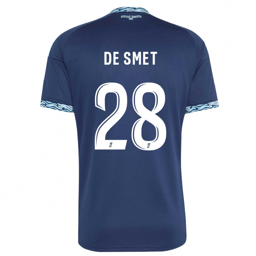 Danxen Dzieci Thibault De Smet #28 Stalowoniebieski Biały Domowa Koszulka 2026/27 Koszulki Klubowe