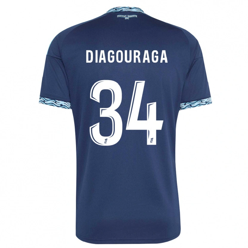 Danxen Dzieci Djibril Diagouraga #34 Stalowoniebieski Biały Domowa Koszulka 2026/27 Koszulki Klubowe