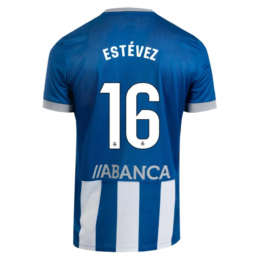 Danxen Dzieci Dani Estévez #16 Niebieski Szary Biały Domowa Koszulka 2026/27 Koszulki Klubowe