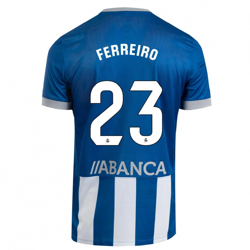 Danxen Dzieci Manu Ferreiro #23 Niebieski Szary Biały Domowa Koszulka 2026/27 Koszulki Klubowe