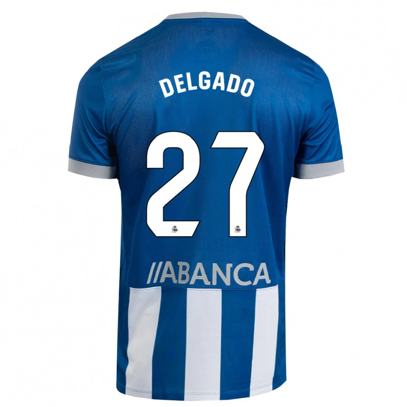 Danxen Dzieci Álex Delgado #27 Niebieski Szary Biały Domowa Koszulka 2026/27 Koszulki Klubowe