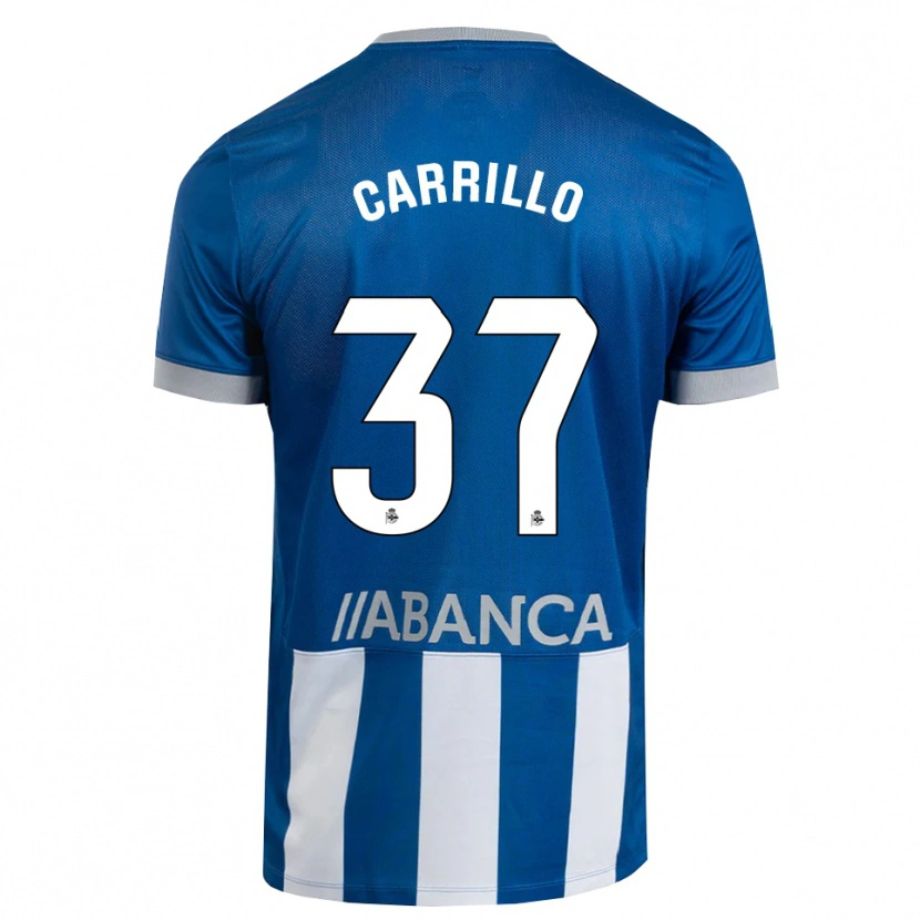 Danxen Dzieci Noé Carrillo #37 Niebieski Szary Biały Domowa Koszulka 2026/27 Koszulki Klubowe