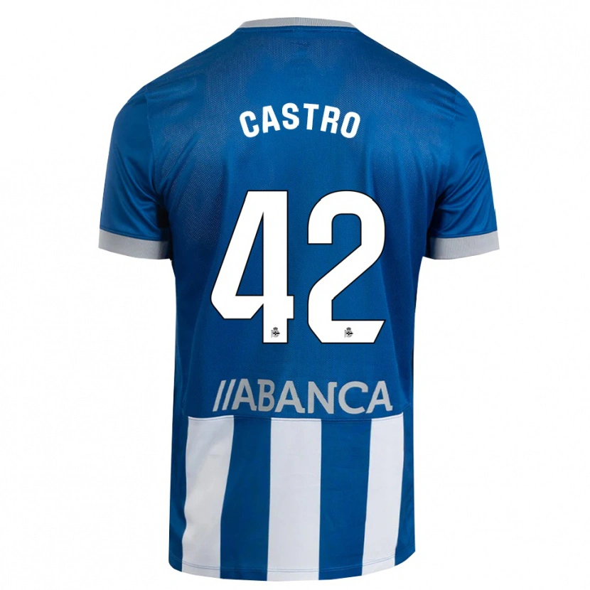 Danxen Dzieci Lucas Castro #42 Niebieski Szary Biały Domowa Koszulka 2026/27 Koszulki Klubowe