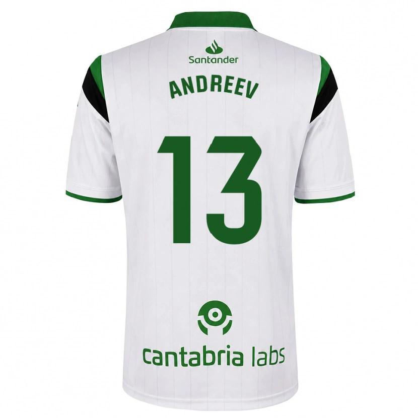 Danxen Dzieci Plamen Andreev #13 Biały Zielony Czarny Domowa Koszulka 2026/27 Koszulki Klubowe