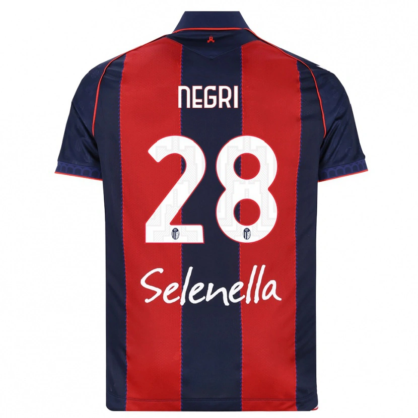 Danxen Dzieci Simone Negri #28 Królewski Niebieski Czerwony Biały Domowa Koszulka 2026/27 Koszulki Klubowe