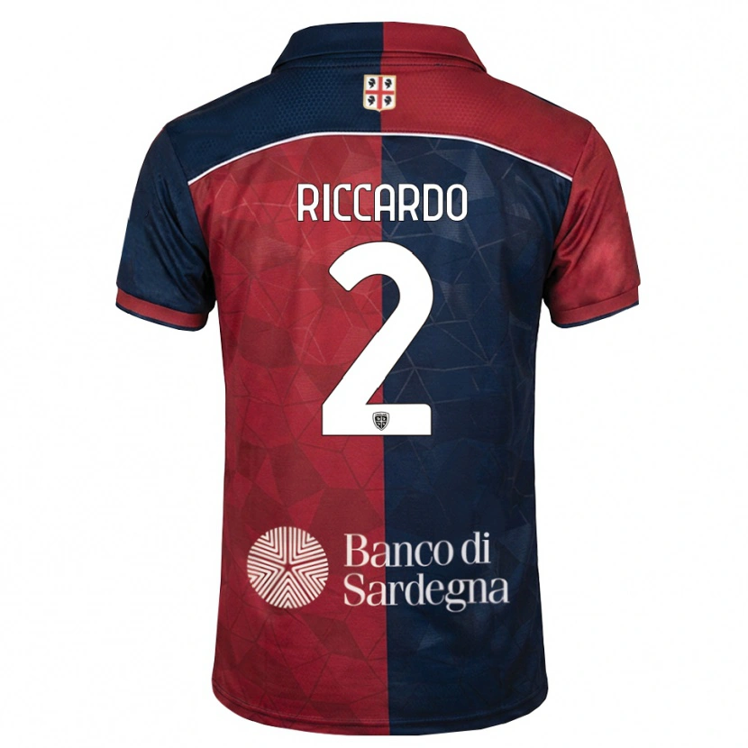 Danxen Dzieci Riccardo Congiu #2 Bordowy Królewski Niebieski Domowa Koszulka 2026/27 Koszulki Klubowe