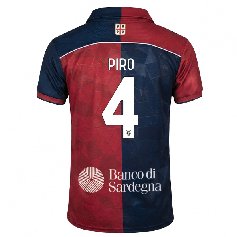Danxen Dzieci Samuele Piro #4 Bordowy Królewski Niebieski Domowa Koszulka 2026/27 Koszulki Klubowe