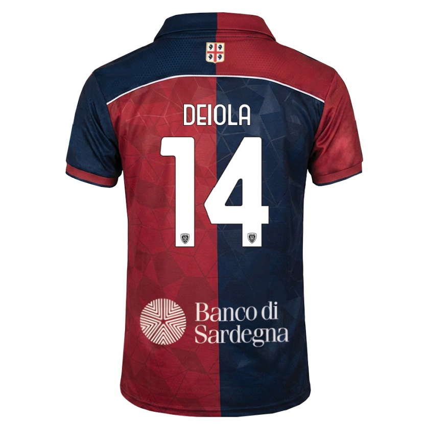 Danxen Dzieci Alessandro Deiola #14 Bordowy Królewski Niebieski Domowa Koszulka 2026/27 Koszulki Klubowe