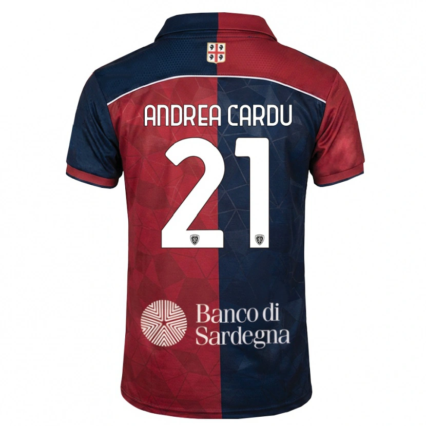 Danxen Dzieci Giovanni Andrea Cardu #21 Bordowy Królewski Niebieski Domowa Koszulka 2026/27 Koszulki Klubowe