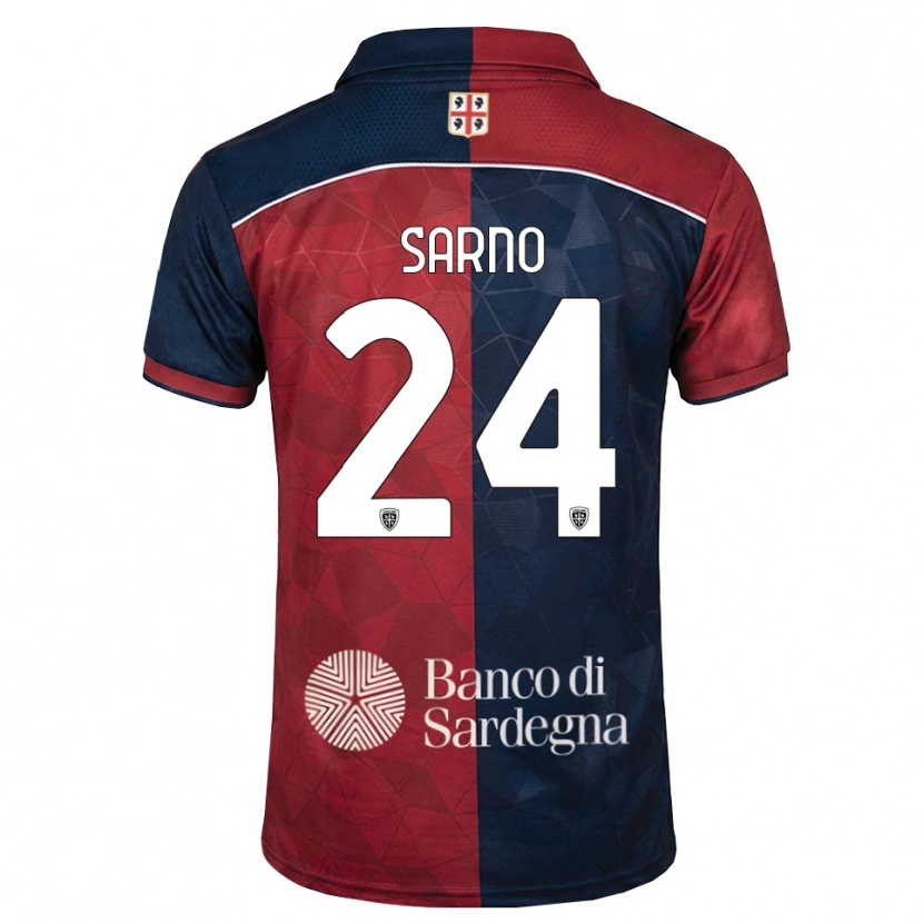 Danxen Dzieci Vincenzo Sarno #24 Bordowy Królewski Niebieski Domowa Koszulka 2026/27 Koszulki Klubowe