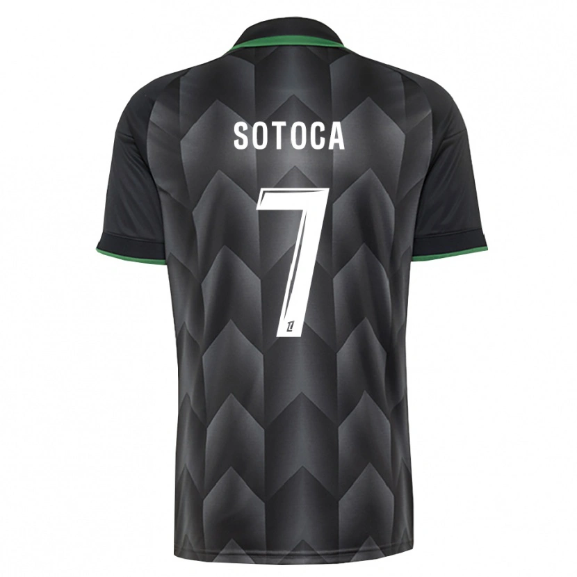 Danxen Dzieci Florian Sotoca #7 Biały Czarny Zielony Wyjazdowa Koszulka 2026/27 Koszulki Klubowe