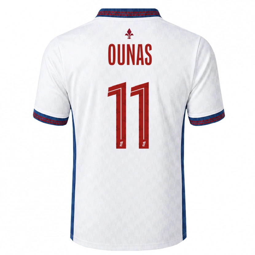 Danxen Dzieci Adam Ounas #11 Czerwony Biały Niebieski Wyjazdowa Koszulka 2026/27 Koszulki Klubowe