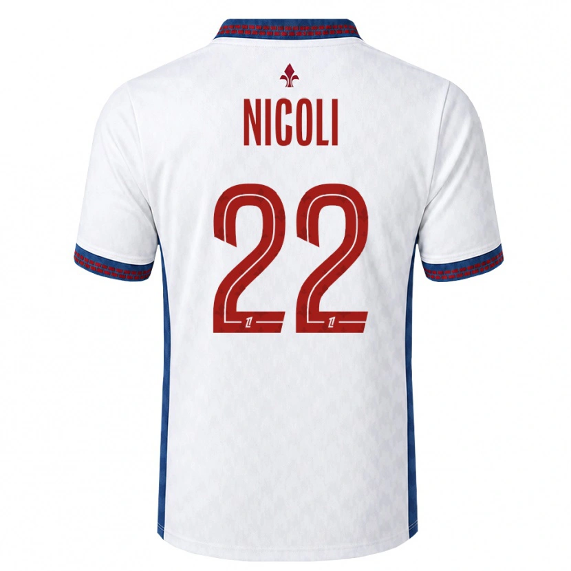 Danxen Dzieci Morgane Nicoli #22 Czerwony Biały Niebieski Wyjazdowa Koszulka 2026/27 Koszulki Klubowe