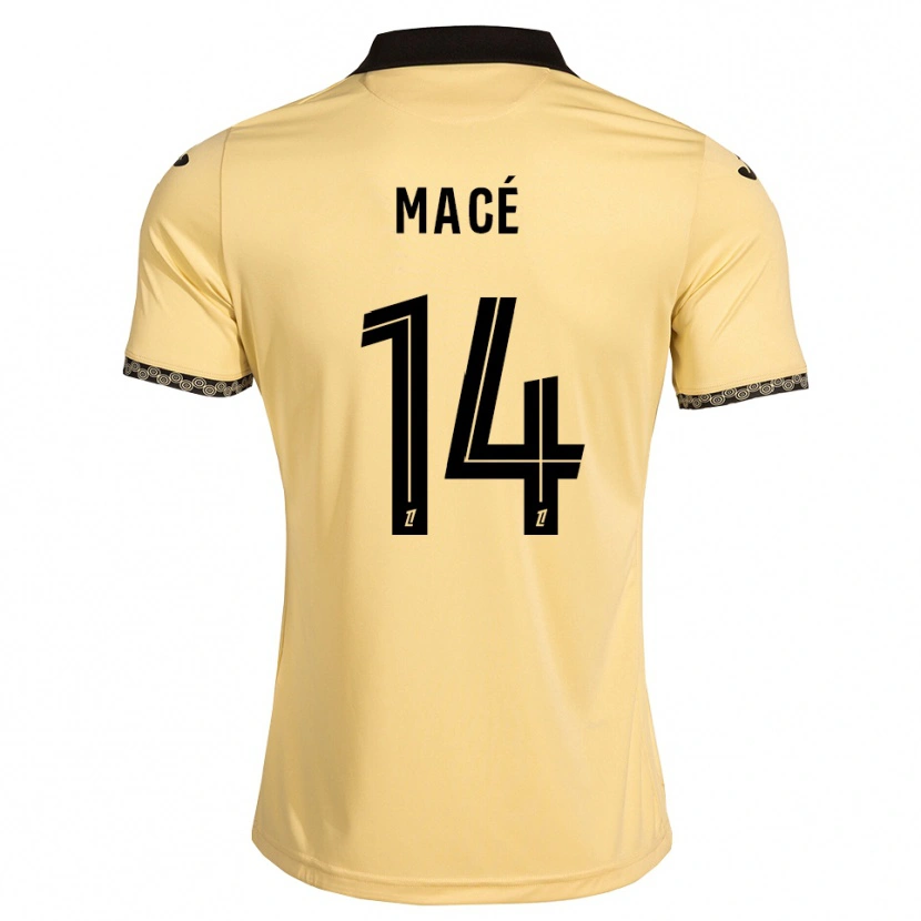 Danxen Dzieci Marine Macé #14 Navajowhite Czarny Wyjazdowa Koszulka 2026/27 Koszulki Klubowe
