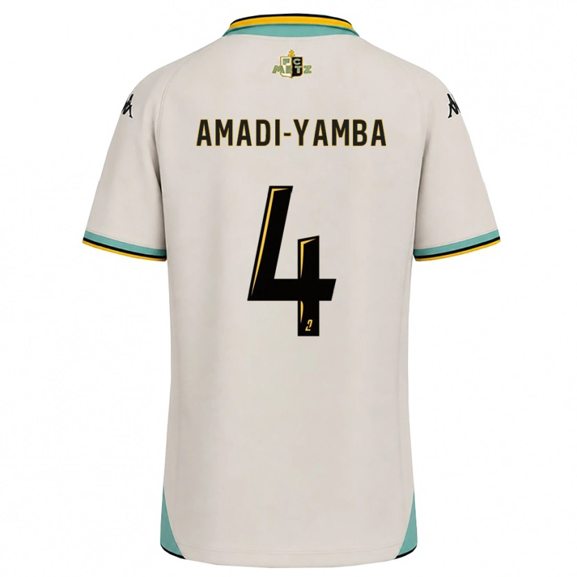 Danxen Dzieci Nelson Amadi-Yamba #4 Kwiatowa Biel Czarny Wyjazdowa Koszulka 2026/27 Koszulki Klubowe