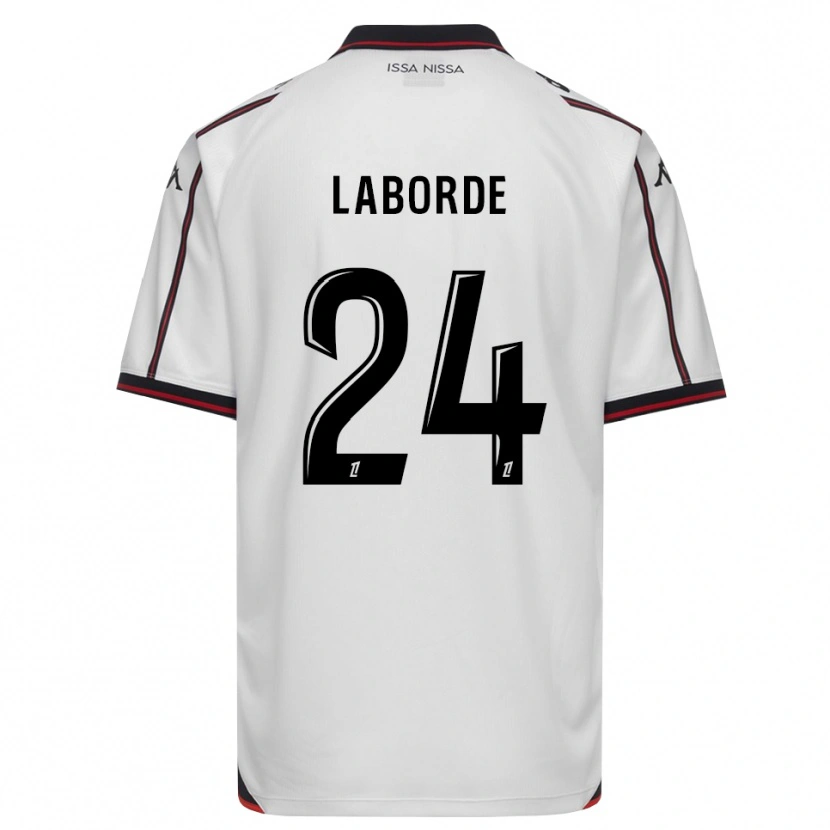 Danxen Dzieci Gaëtan Laborde #24 Czarny Biały Wyjazdowa Koszulka 2026/27 Koszulki Klubowe