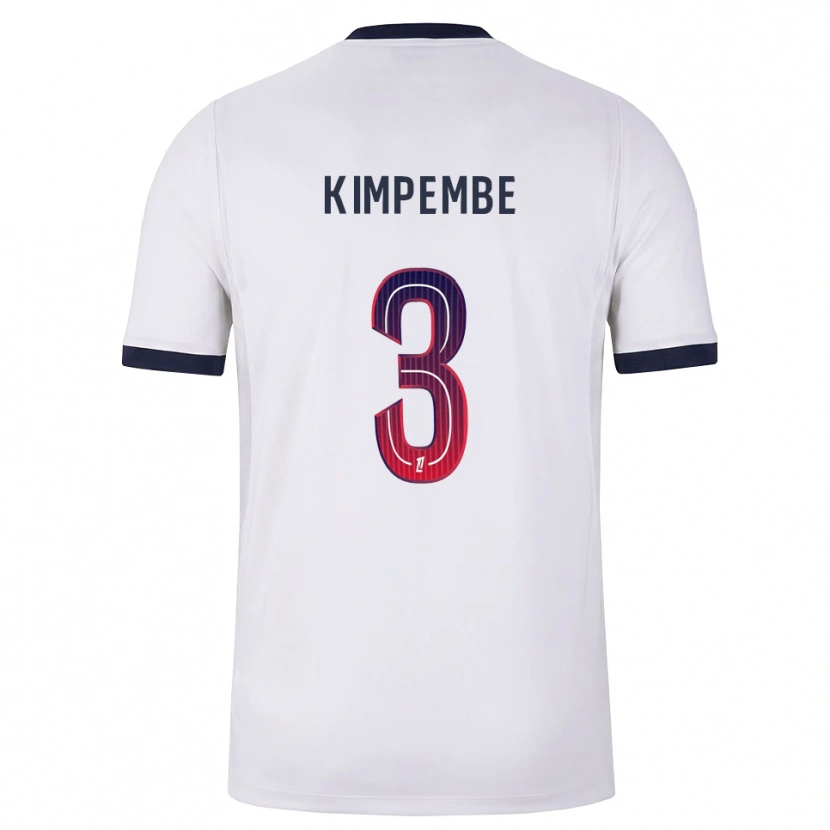 Danxen Dzieci Presnel Kimpembe #3 Biały Czarny Czerwony Wyjazdowa Koszulka 2026/27 Koszulki Klubowe