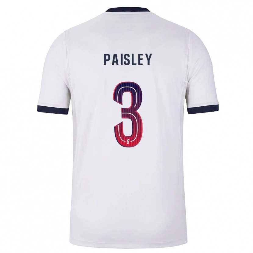Danxen Dzieci Jarell Paisley #3 Biały Czarny Czerwony Wyjazdowa Koszulka 2026/27 Koszulki Klubowe