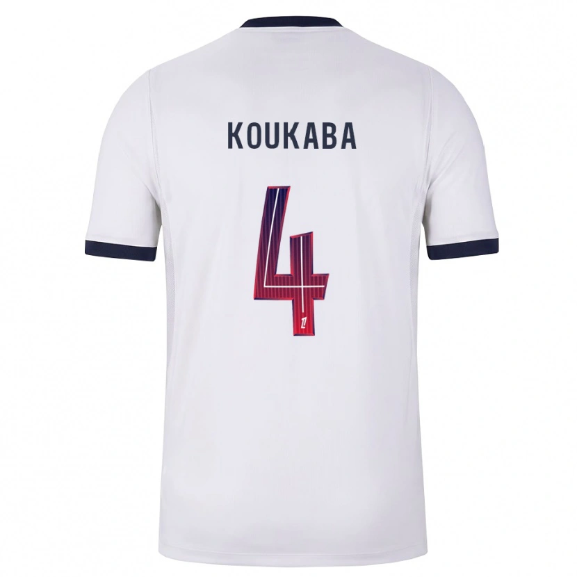 Danxen Dzieci Axel Koukaba #4 Biały Czarny Czerwony Wyjazdowa Koszulka 2026/27 Koszulki Klubowe