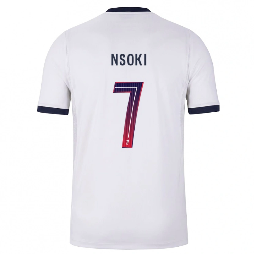 Danxen Dzieci Noah Nsoki #7 Biały Czarny Czerwony Wyjazdowa Koszulka 2026/27 Koszulki Klubowe