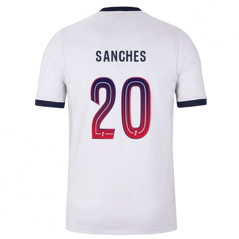 Danxen Dzieci Cédric Sanches #20 Biały Czarny Czerwony Wyjazdowa Koszulka 2026/27 Koszulki Klubowe