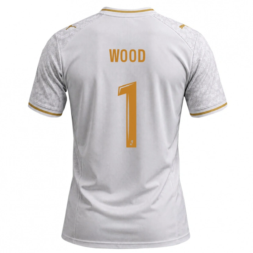 Danxen Dzieci Mackenzie Wood #1 Biały Szary Złoty Wyjazdowa Koszulka 2026/27 Koszulki Klubowe