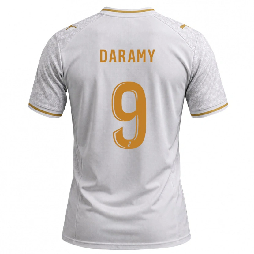 Danxen Dzieci Mohamed Daramy #9 Biały Szary Złoty Wyjazdowa Koszulka 2026/27 Koszulki Klubowe