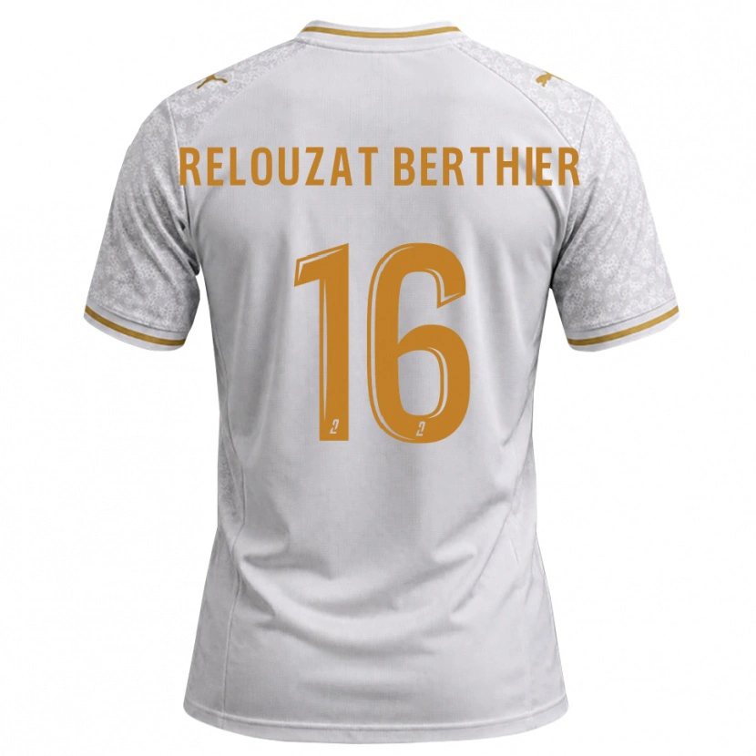 Danxen Dzieci Maxime Relouzat Berthier #16 Biały Szary Złoty Wyjazdowa Koszulka 2026/27 Koszulki Klubowe