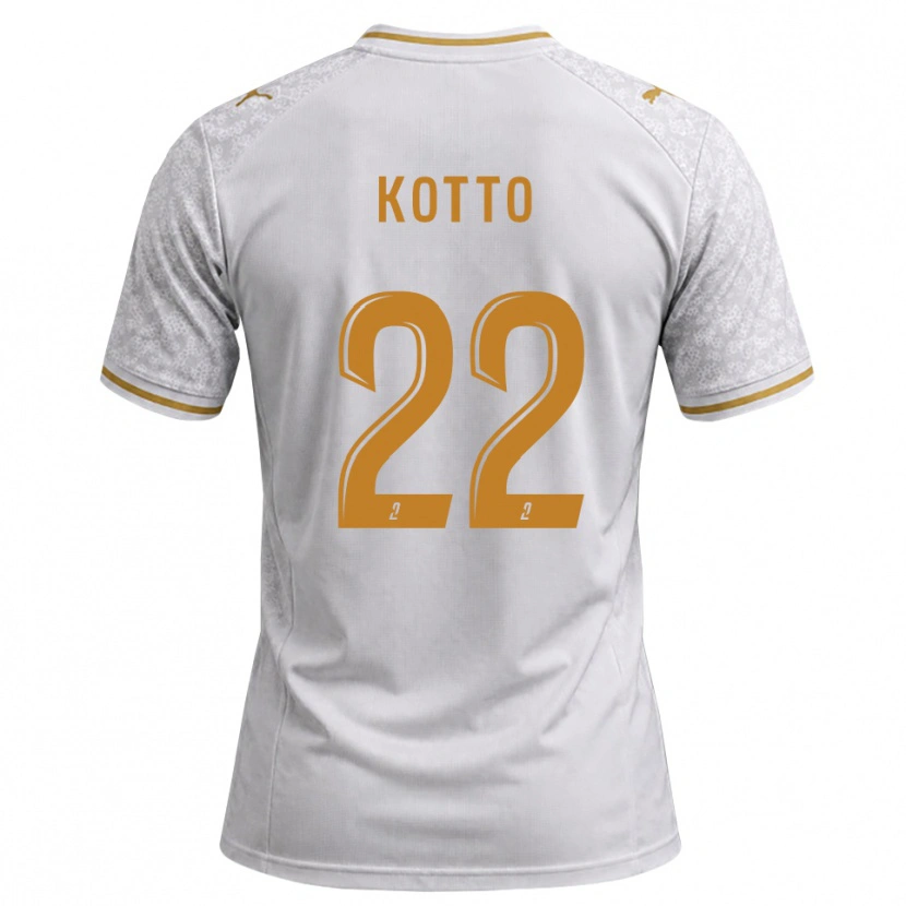 Danxen Dzieci Samuel Kotto #22 Biały Szary Złoty Wyjazdowa Koszulka 2026/27 Koszulki Klubowe