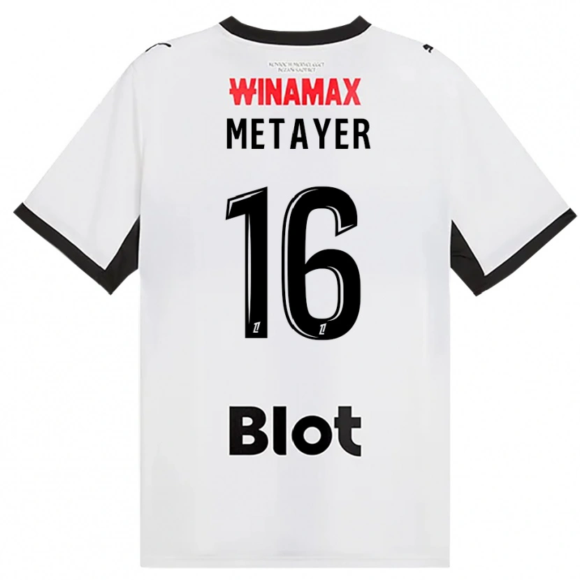 Danxen Dzieci Maxence Metayer #16 Czarny Biały Czerwony Wyjazdowa Koszulka 2026/27 Koszulki Klubowe