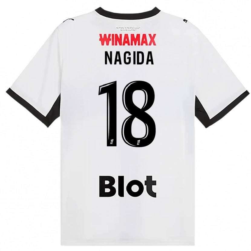 Danxen Dzieci Mahamadou Nagida #18 Czarny Biały Czerwony Wyjazdowa Koszulka 2026/27 Koszulki Klubowe