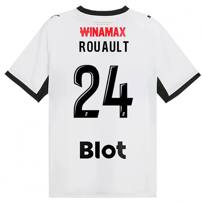 Danxen Dzieci Anthony Rouault #24 Czarny Biały Czerwony Wyjazdowa Koszulka 2026/27 Koszulki Klubowe