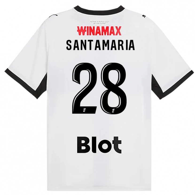Danxen Dzieci Baptiste Santamaria #28 Czarny Biały Czerwony Wyjazdowa Koszulka 2026/27 Koszulki Klubowe