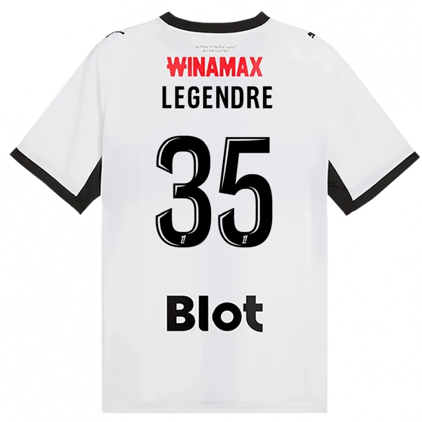 Danxen Dzieci Elías Legendre Quiñónez #35 Czarny Biały Czerwony Wyjazdowa Koszulka 2026/27 Koszulki Klubowe