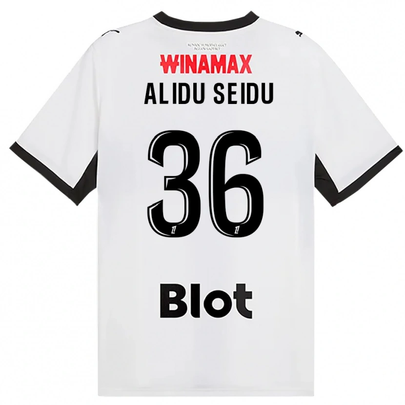 Danxen Dzieci Alidu Seidu #36 Czarny Biały Czerwony Wyjazdowa Koszulka 2026/27 Koszulki Klubowe
