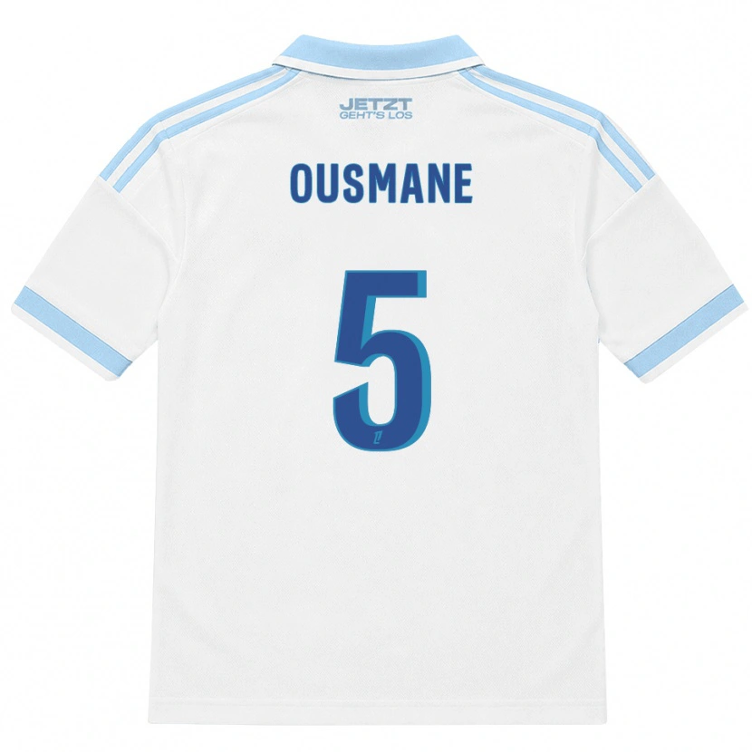 Danxen Dzieci Abdoulaye Ousmane #5 Jasny Błękit Biały Czerwony Wyjazdowa Koszulka 2026/27 Koszulki Klubowe