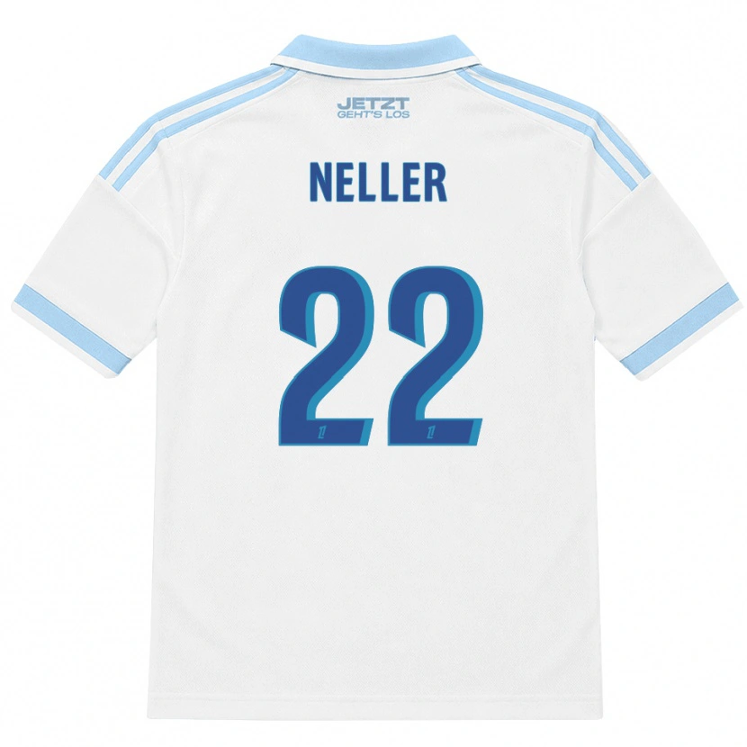 Danxen Dzieci Chloé Neller #22 Jasny Błękit Biały Czerwony Wyjazdowa Koszulka 2026/27 Koszulki Klubowe