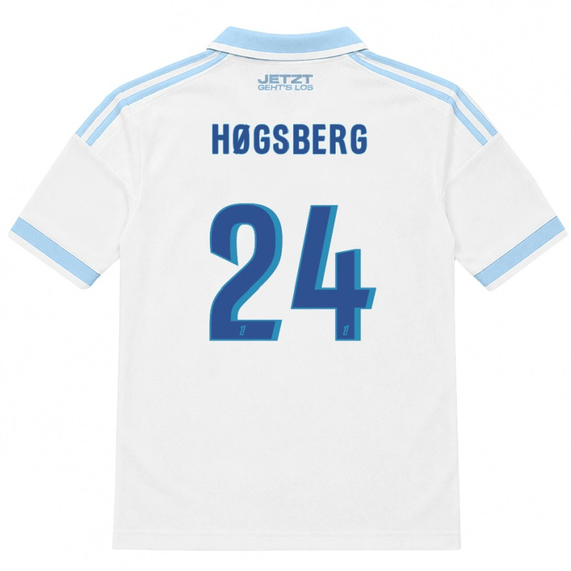 Danxen Dzieci Lucas Høgsberg #24 Jasny Błękit Biały Czerwony Wyjazdowa Koszulka 2026/27 Koszulki Klubowe